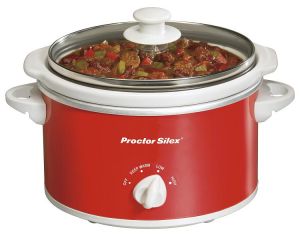 1.5QT OVAL SLOW COOKER,RED
