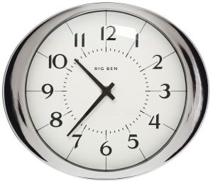 BIGBEN OVAL WALLCLCK SLV/WH10"